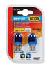 12V Lampada con zoccolo vetro Blu-Xe 2 filamenti - (W21/5W) - 21/5W - W3x16q - 2 pz  - D/Blister